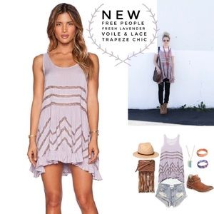 NWT Free People Voile & Lace Trapeze Dress